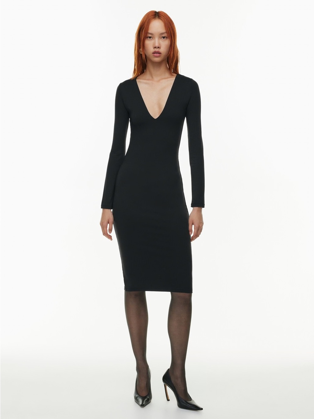 Aritzia Babaton V-neck Contour Dress Black Small